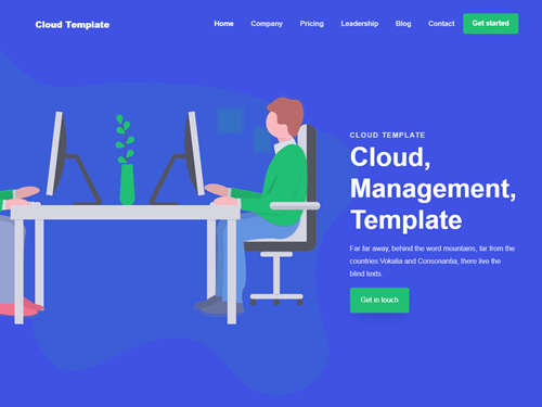 扁平云办公服务网站HTML5模板
