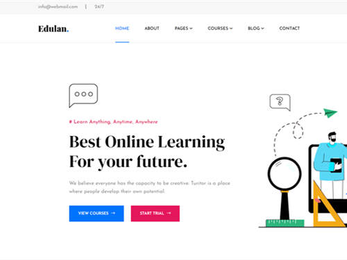 课程教育在线学习网站模板