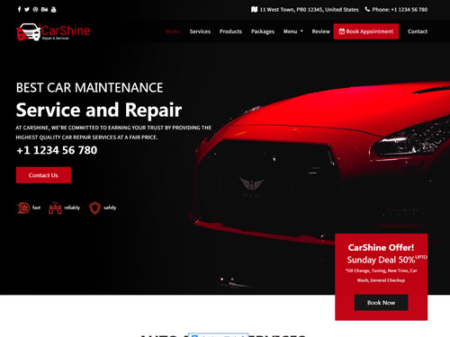 响应式汽车维修保养服务网站模板
